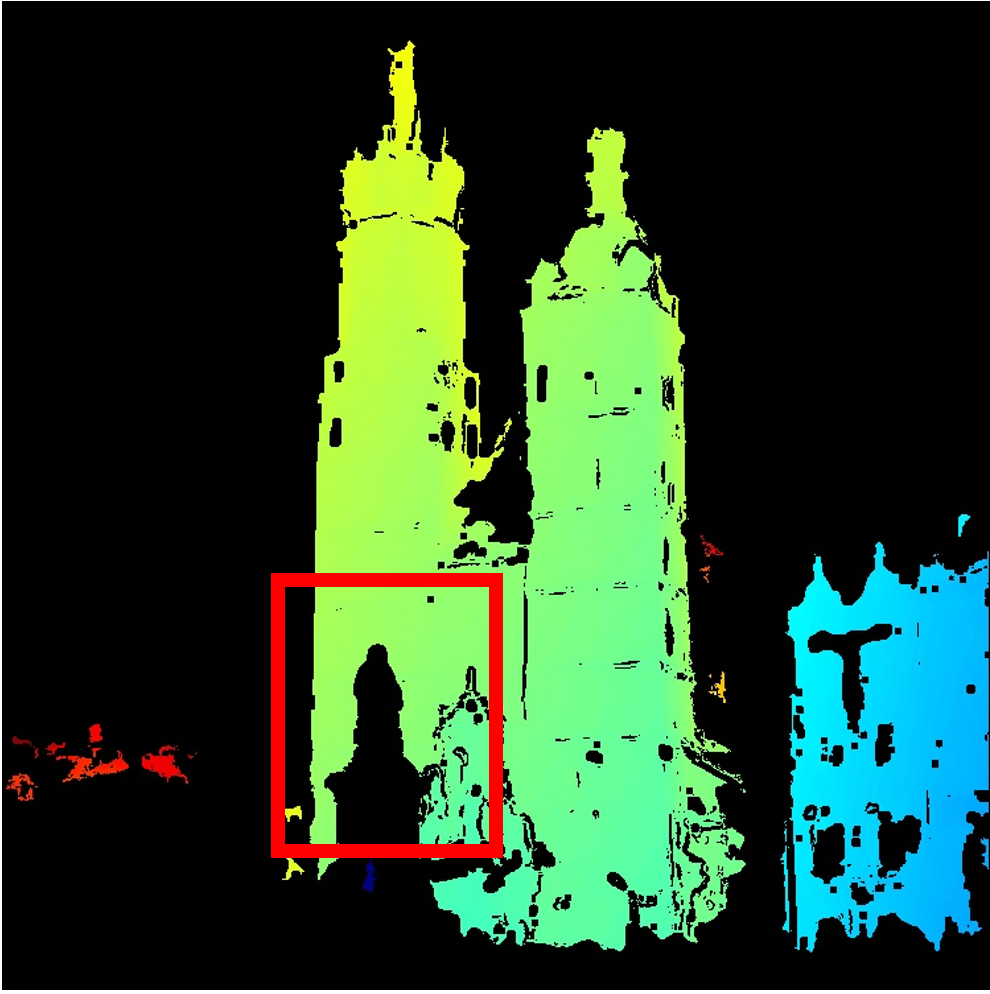 Our filtering result for depth bleeding example